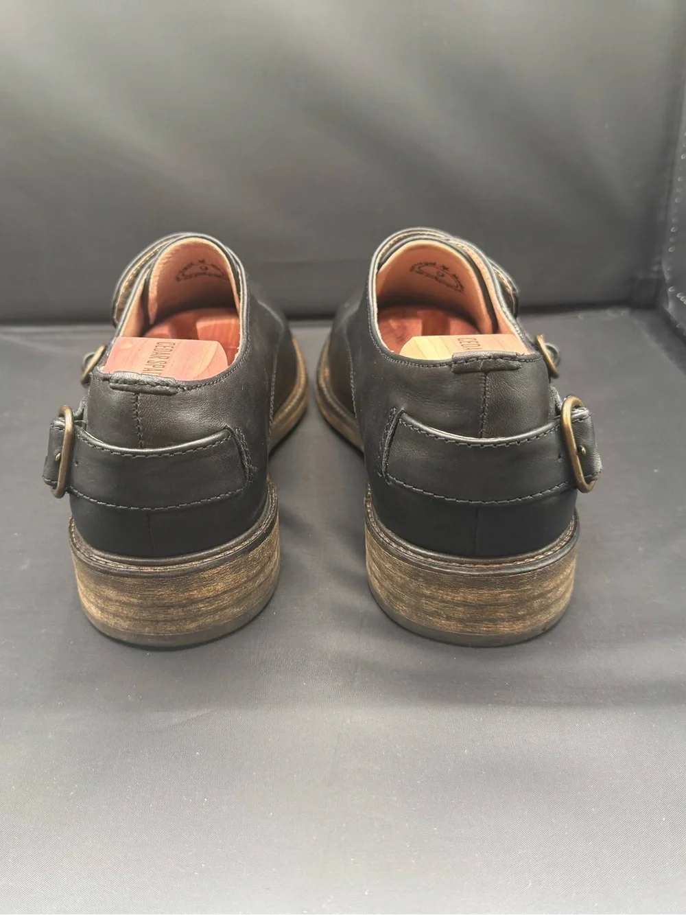 John Fluevog Clift Black Leather Single Monk Strap Shoes Mens Size 9 Portugal